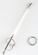 Серебристый фигурный уретральный стимулятор со съемным колечком - фото, цены