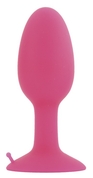 Розовая анальная втулка со стальным шариком внутри Popo Pleasure - 8,5 см. - фото, цены