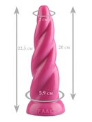 Розовая коническая спиральная анальная втулка - 22,5 см. - фото, цены