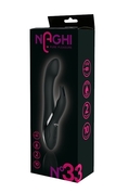Черный вибратор-кролик Naghi No.33 Rechargeable Duo Vibrator - 23 см. - фото, цены