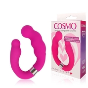 Двойной розовый силиконовый вибромассажер Cosmo - фото, цены