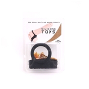Черное эрекционное кольцо с утяжкой мошонки Silicone Tri-snap Support Large - фото, цены