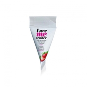 Съедобное согревающее массажное масло Love Me Tender Strawberry с ароматом клубники - 10 мл. - фото, цены