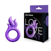 Фиолетовое эрекционное кольцо с язычками пламени - фото, цены