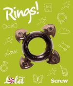 Чёрное эрекционное кольцо Rings Screw - фото, цены
