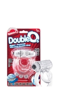 Прозрачное эрекционное кольцо с шишечками и подхватом мошонки Double O 6 Clear - фото, цены