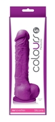 Фиолетовый фаллоимитатор на присоске Colours Pleasures 5 Dildo - 17,8 см. - фото, цены