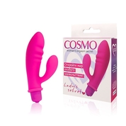 Розовый вибромассажер Cosmo с отростком - 8,5 см. - фото, цены