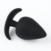 Черная силиконовая анальная пробка Soft-touch - 6,7 см. - фото, цены