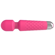 Розовый wand-вибратор с подвижной головкой - 20,4 см. - фото, цены