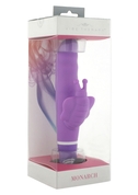 Фиолетовый силиконовый вибратор Monarch - 15 см. - фото, цены