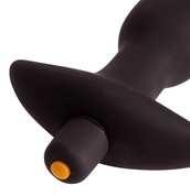Чёрная анальная пробка с вибрацией Vibrating Butt Plug - 14,5 см. - фото, цены