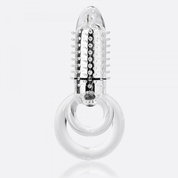Прозрачное эрекционное кольцо с вибрацией Double O 8 Clear - фото, цены