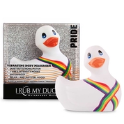 Белый вибратор-уточка I Rub My Duckie 2.0 Pride - фото, цены