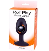 Черная анальная втулка со смещенным центром тяжести Roll Play Extra Large - 12 см. - фото, цены