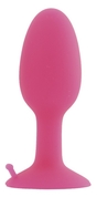 Розовая анальная втулка Popo Pleasure со стальным шариком внутри - 7 см. - фото, цены