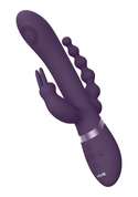 Фиолетовый анально-вагинальный вибромассажер Rini - 22,3 см. - фото, цены