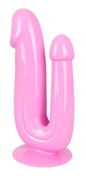 Розовый анально-вагинальный фаллоимитатор - 17,5 см. - фото, цены