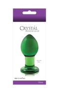 Зеленая стеклянная анальная пробка Crystal Medium - 7,5 см. - фото, цены