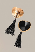 Золотистые пэстис Hearts With Tassels в форме сердец с кисточками - фото, цены