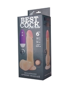 Телесный вибромассажёр-реалистик Best Cock 6 - 19 см. - фото, цены