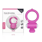 Розовое виброкольцо для пениса Power Heart Clit Cockring - фото, цены