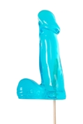 Голубой леденец в форме пениса со вкусом перечной мяты - фото, цены