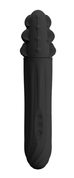 Черный вибромассажер-ротатор Aaron с рельефной массирующей головкой - 19,5 см. - фото, цены