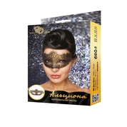 Золотистая карнавальная маска Альциона - фото, цены