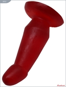 Красная изогнутая анальная пробка - 13 см. - фото, цены