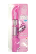 Розовый вибромассажер с клиторальным отростком Slim Humming Bird G-spot Vibe - 25 см. - фото, цены