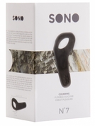 Чёрное эрекционное кольцо Sono №7 с язычком - фото, цены