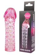 Закрытая розовая насадка-фаллос Penis sleeve - 11,7 см. - фото, цены