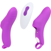 Фиолетовая перезаряжаемая насадка на палец с вибрацией Omg-rct - фото, цены