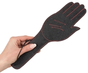Чёрная шлёпалка Slapper Hand в виде ладошки с контрастной строчкой - 30 см. - фото, цены