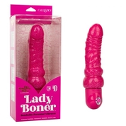 Розовый вибратор-реалистик с блестками Naughty Bits Lady Boner Bendable Personal Vibrator - 20 см. - фото, цены