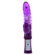 Фиолетовый вибратор Magic Tales Spelling Rabbit со спиралью на стволе - 22,5 см. - фото, цены