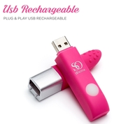 Ярко-розовый вибростимулятор Get Lucky Usb Vibrator - 12 см. - фото, цены