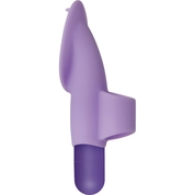 Фиолетовая вибропуля с силиконовой щеточкой для клиторальной стимуляции Fingerific - фото, цены