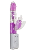 Лиловый Hi-tech вибратор Funky Butterfly Violet - 22 см. - фото, цены