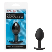 Черная анальная пробка из силикона Weighted Silicone Plug - 7,5 см. - фото, цены