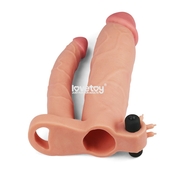 Телесная насадка-удлинитель на пенис с анальным стимулятором и вибрацией - фото, цены