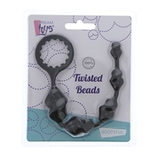 Черная анальная цепочка Twisted Beads - 23 см. - фото, цены