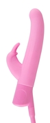 Розовый вибратор с функцией расширения Rosy Bunny - 20 см. - фото, цены
