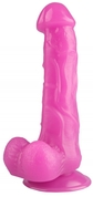 Розовый реалистичный фаллоимитатор на присоске - 24 см. - фото, цены