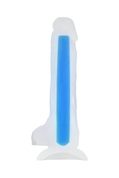 Прозрачно-синий фаллоимитатор, светящийся в темноте, Steve Glow - 20 см. - фото, цены