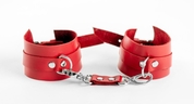 Красные наручники из натуральной кожи - фото, цены