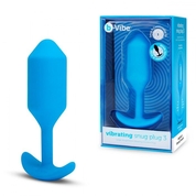 Голубая вибропробка для ношения B-vibe Snug Plug 3 - 12,4 см. - фото, цены