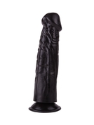Упругий чёрный фаллоимитатор на подошве-присоске - 18,8 см. - фото, цены