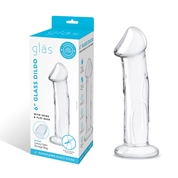 Прозрачный стеклянный фаллоимитатор 6’’ Glass Dildo With Veins Flat Base - 15,2 см. - фото, цены